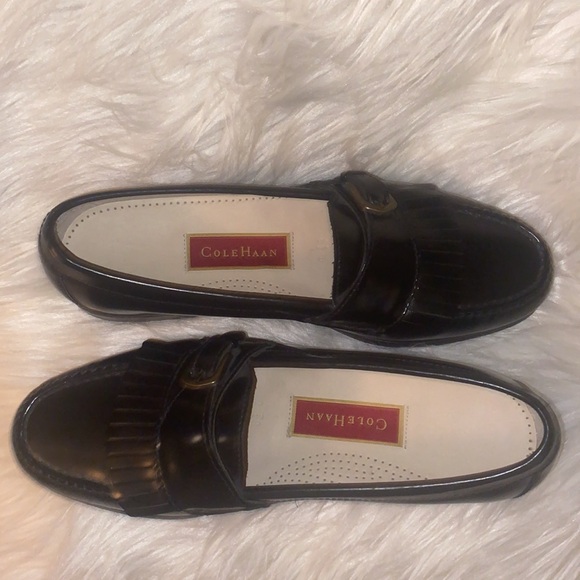 Cole Haan Dress Shoe Men’s Size 8.5 D Loafers Black Leather Buckle Kiltie Monk - Picture 10 of 15